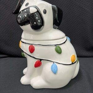 Target Wondershop Christmas Pug Cookie Jar with Christmas Lights